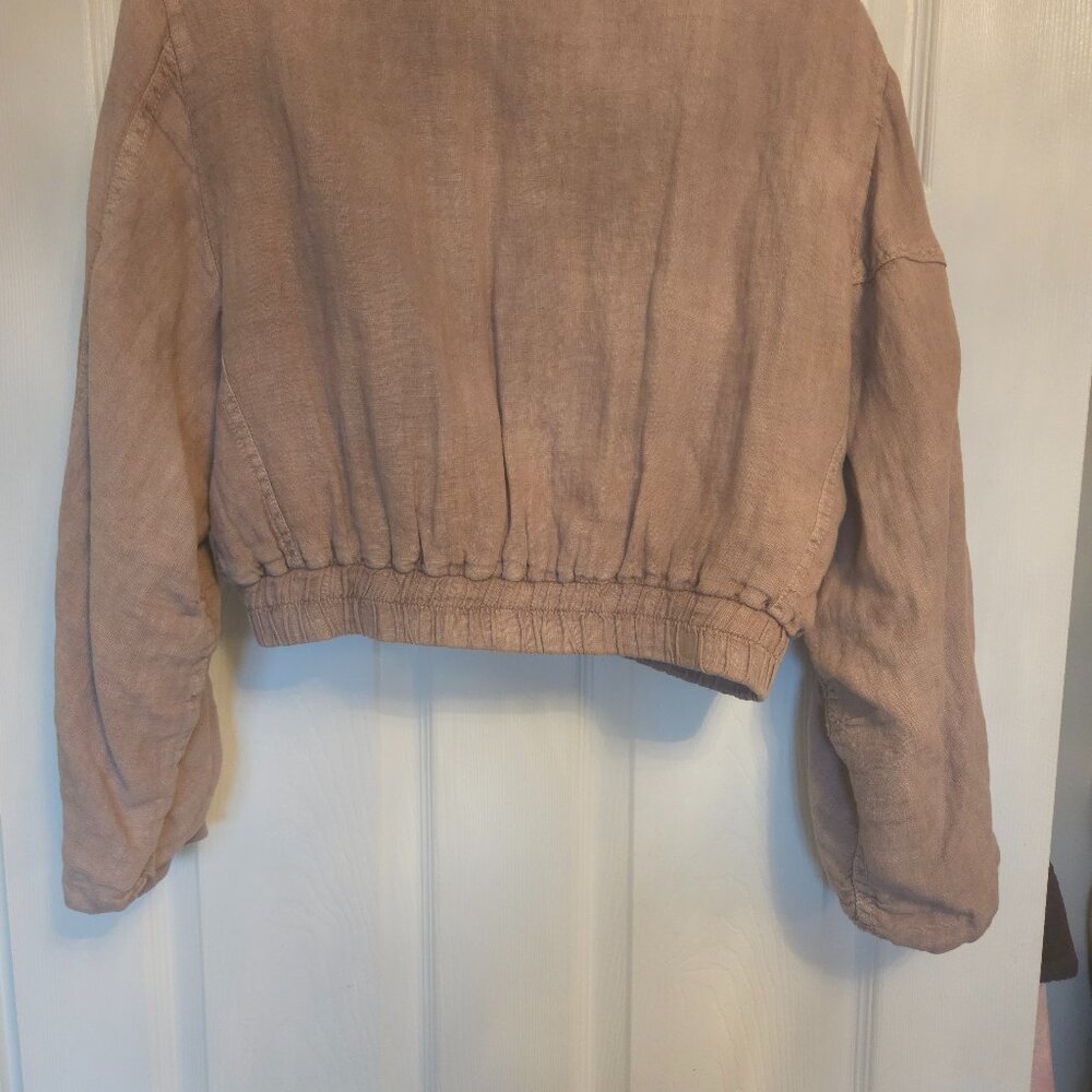 Zara linen bomber jacket